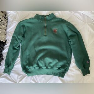 Jansport vintage green quarter-zip sweatshirt. Size L, oversized fit